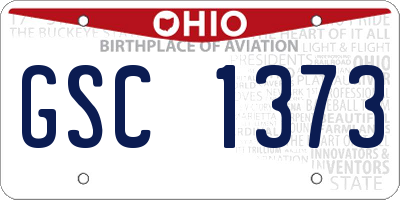 OH license plate GSC1373