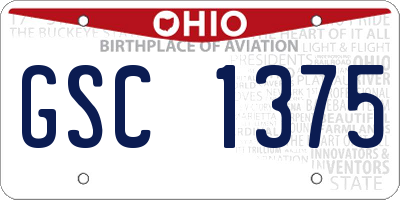 OH license plate GSC1375