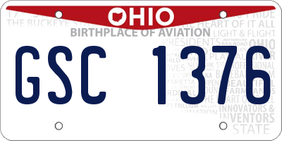 OH license plate GSC1376