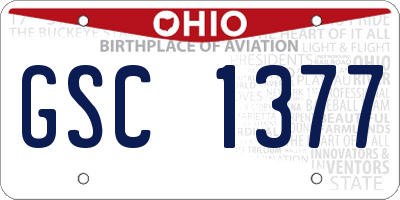 OH license plate GSC1377