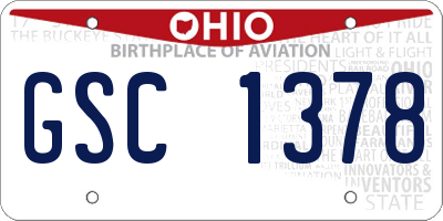 OH license plate GSC1378