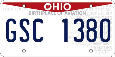 OH license plate GSC1380