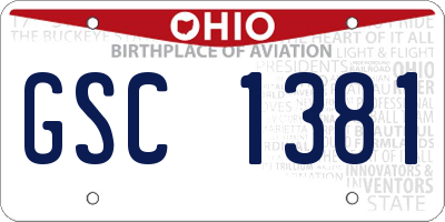 OH license plate GSC1381