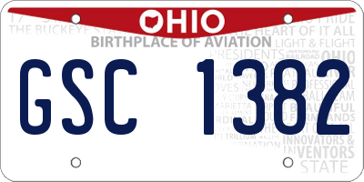 OH license plate GSC1382