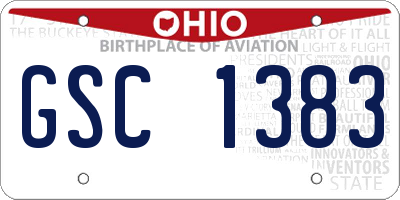 OH license plate GSC1383