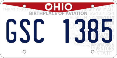 OH license plate GSC1385
