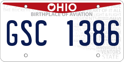 OH license plate GSC1386