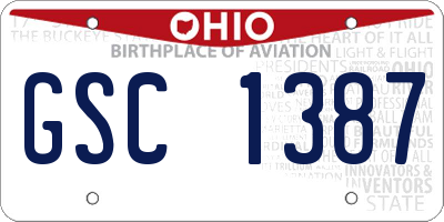 OH license plate GSC1387