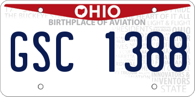 OH license plate GSC1388