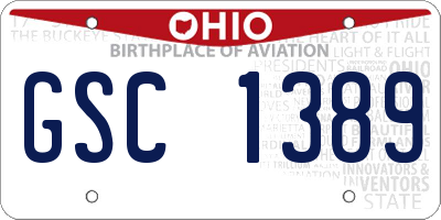 OH license plate GSC1389