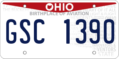 OH license plate GSC1390