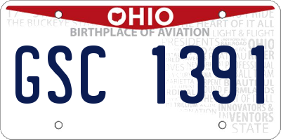 OH license plate GSC1391