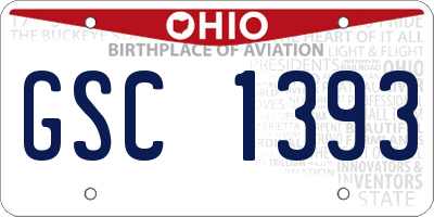 OH license plate GSC1393