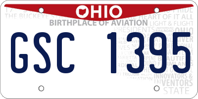 OH license plate GSC1395