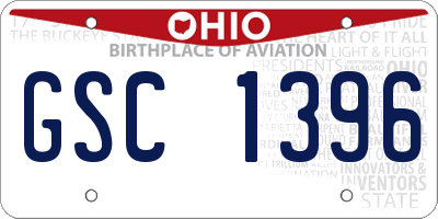 OH license plate GSC1396