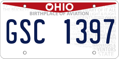 OH license plate GSC1397