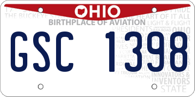 OH license plate GSC1398