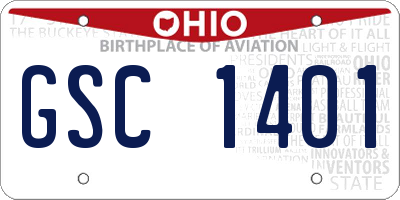 OH license plate GSC1401