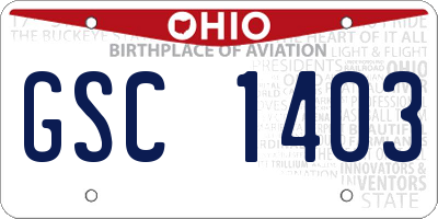 OH license plate GSC1403