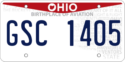 OH license plate GSC1405