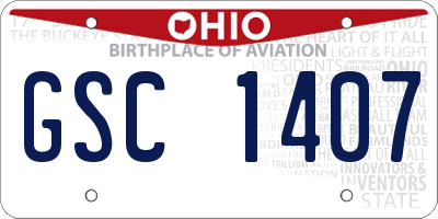 OH license plate GSC1407