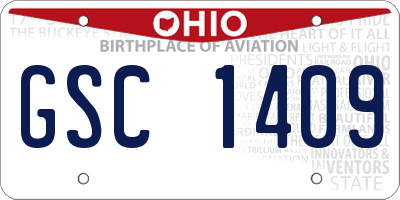 OH license plate GSC1409