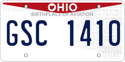 OH license plate GSC1410