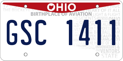 OH license plate GSC1411