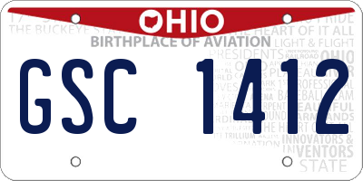 OH license plate GSC1412