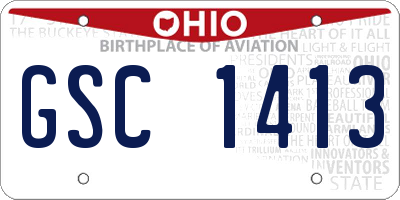 OH license plate GSC1413