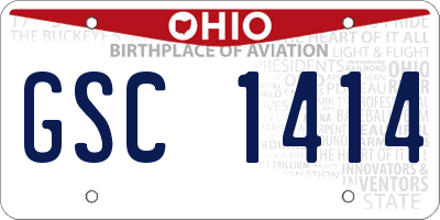 OH license plate GSC1414