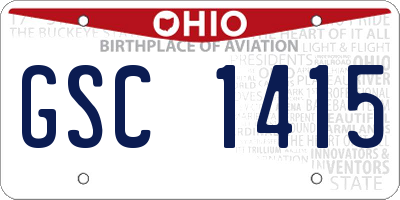 OH license plate GSC1415