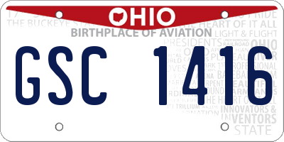 OH license plate GSC1416