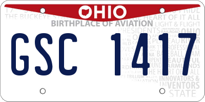OH license plate GSC1417