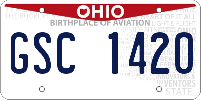 OH license plate GSC1420