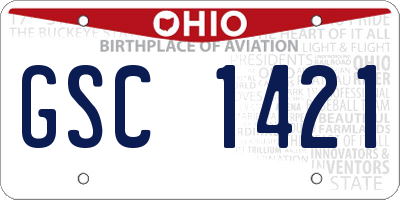 OH license plate GSC1421