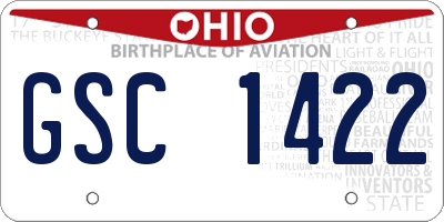 OH license plate GSC1422