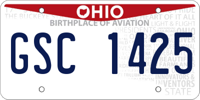 OH license plate GSC1425