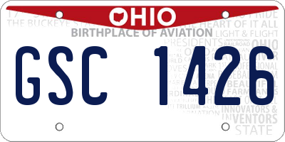 OH license plate GSC1426