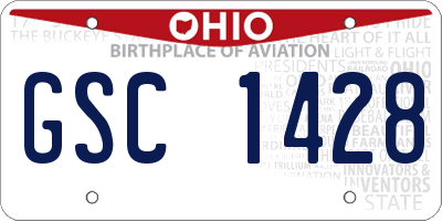 OH license plate GSC1428