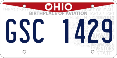 OH license plate GSC1429