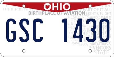 OH license plate GSC1430