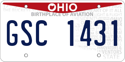 OH license plate GSC1431