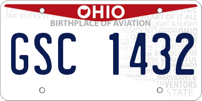 OH license plate GSC1432