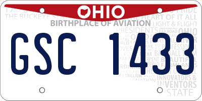 OH license plate GSC1433