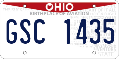 OH license plate GSC1435