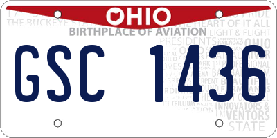 OH license plate GSC1436