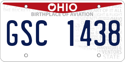 OH license plate GSC1438