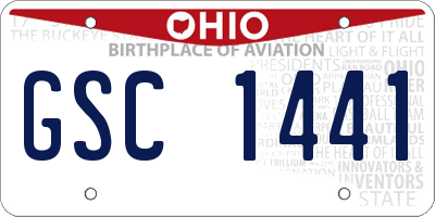 OH license plate GSC1441