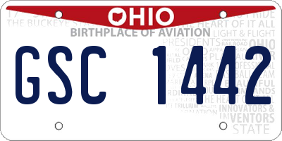OH license plate GSC1442